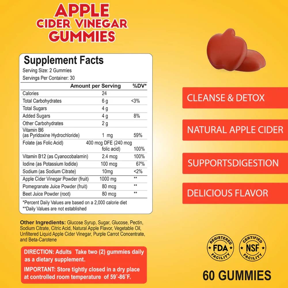 Alfa apple cider vinegar gummies label