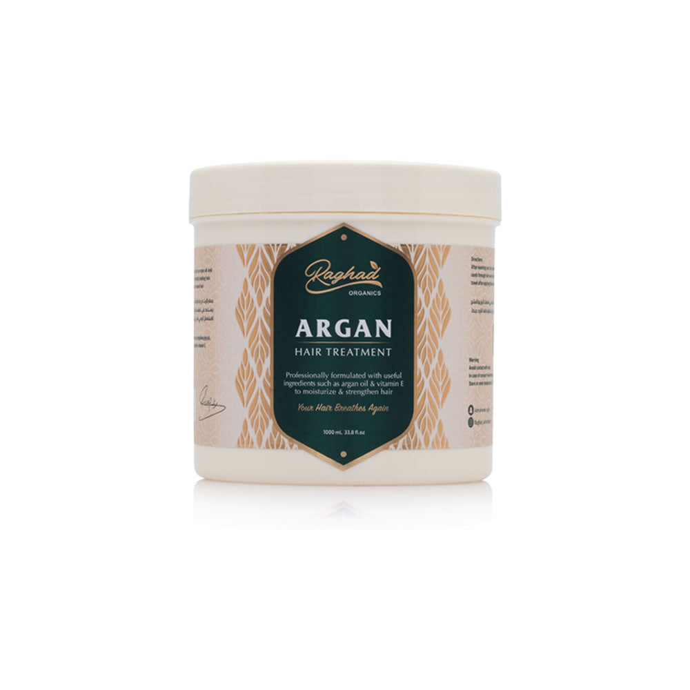 Raghad Organics Argan Hair Treatment, 1000 ml jar.