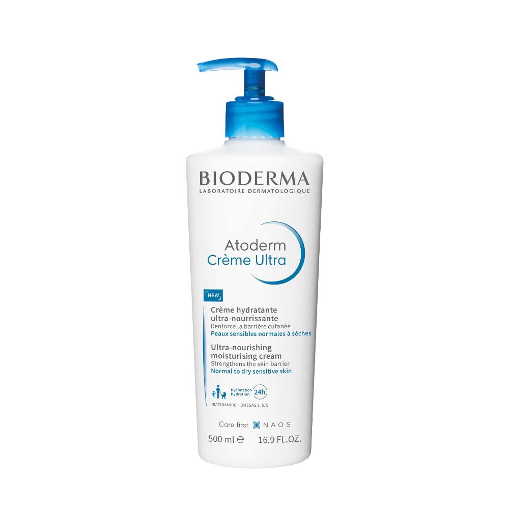 Atoderm Crème: Ultimate Daily Hydration for Normal to Dry Sensitive Skin. 500 ml pump bottle.