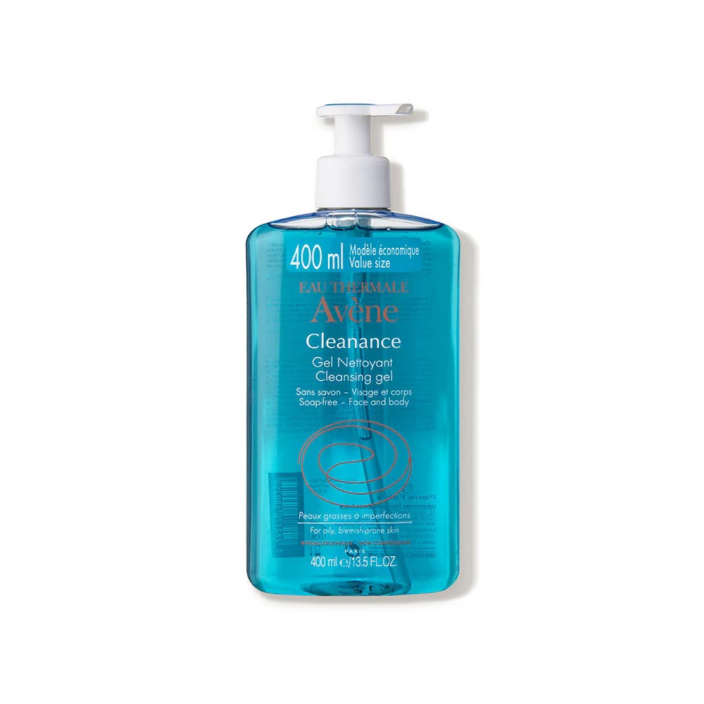 Avene Cleanance Gel for Oily Skin, 400 ml pump bottle.